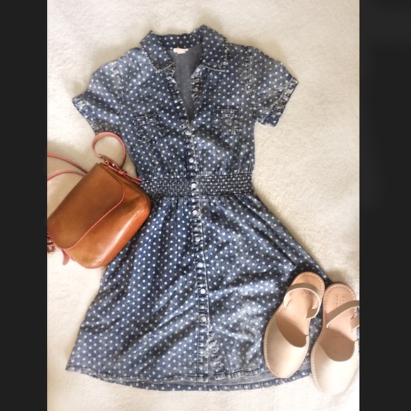 Mossimo Supply Co. Dresses & Skirts - Mossimo Polka Dot Denim Dress